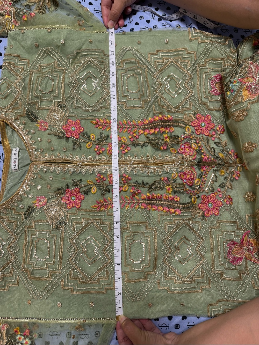 3 PC Elegant Embroidered Long Sleeve Dress - Picture 4 of 9